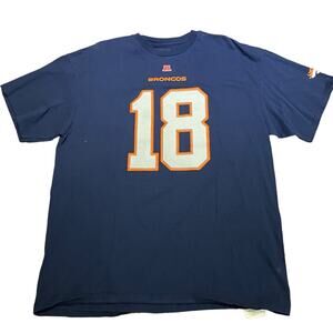 NFL Team Apparel Denver Broncos Navy Blue XXL Short Sleeve T Shirt #18 Manning